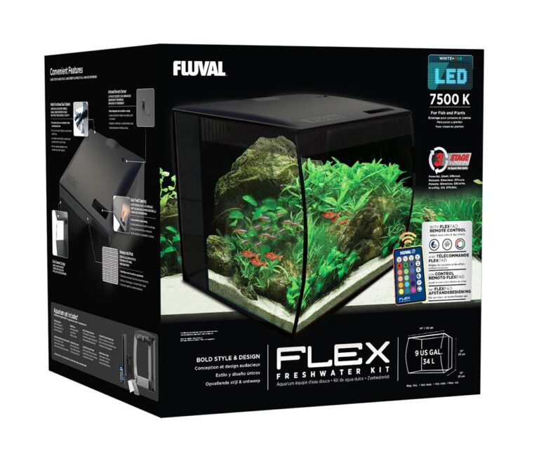 FLUVAL FLEX AKVARIUM 34 LTR. SORT 35 X 33 X 30 Tropeland Dyrehandel