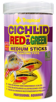 TROPICAL CICHLID RED & GREEN STICKS MEDIUM 250ML/90G