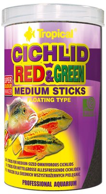 TROPICAL CICHLID RED & GREEN STICKS MEDIUM 1000ML/360G
