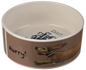 Hundeskål - keramik brun