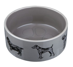 Hundeskål - keramik grå