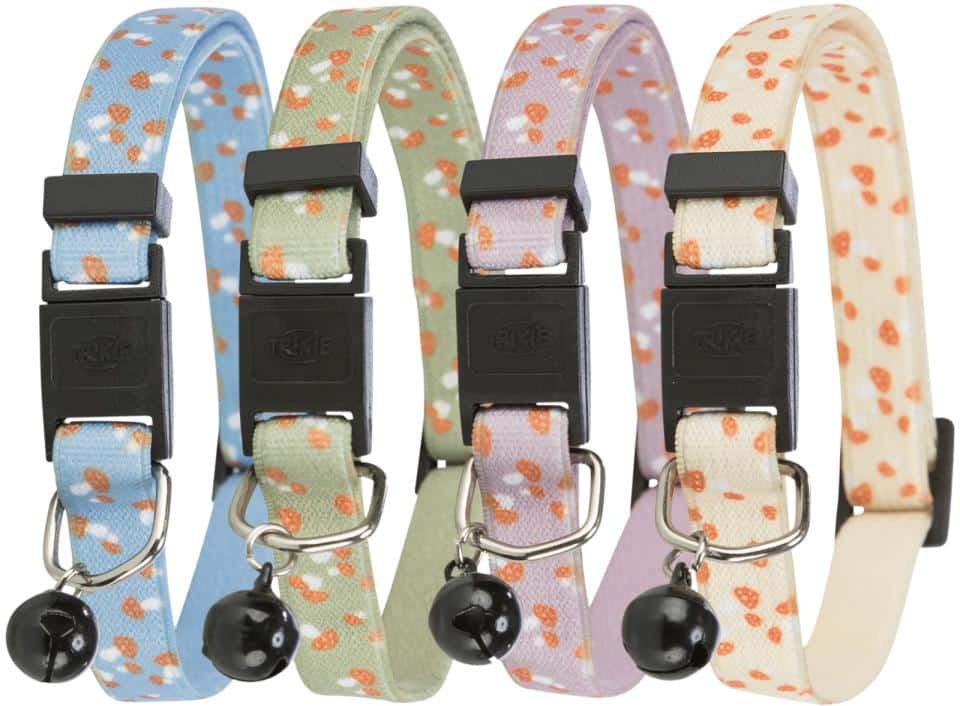 Cat collar, elastic, Mushroom ass. farver.