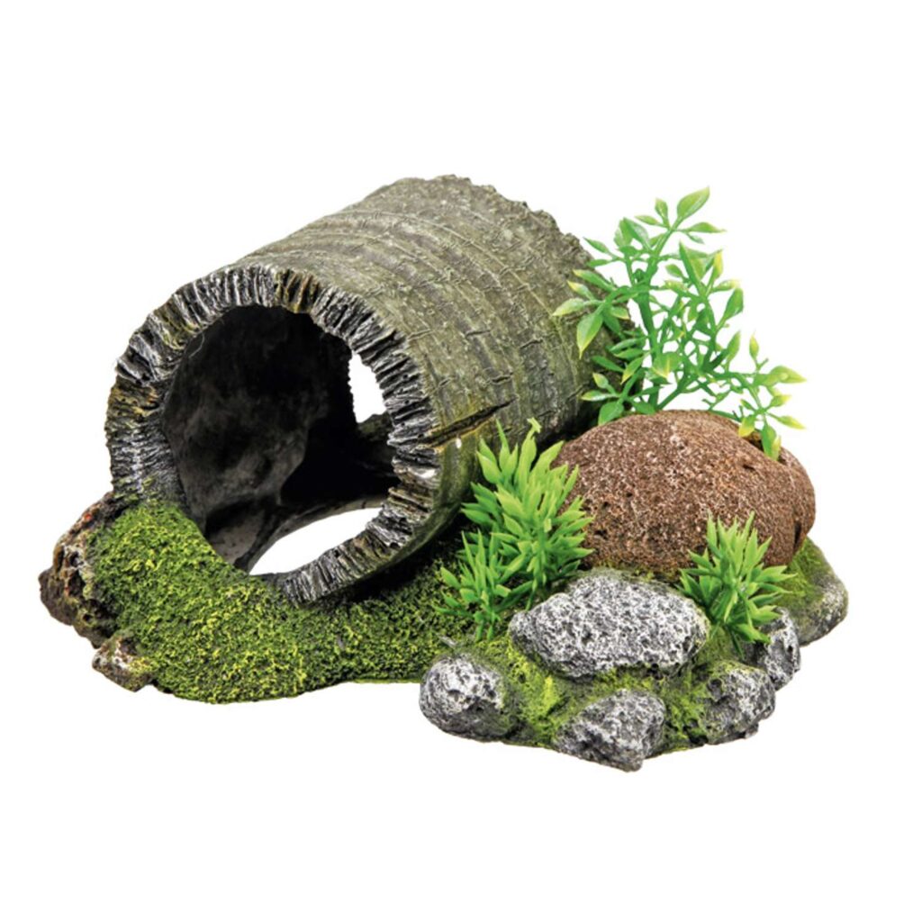 Wood Tunnel med plants L18,5 x W15,5 x H9 cm