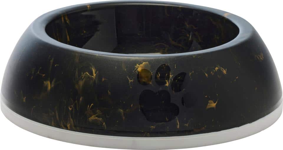 Savic Delice plastik skål marmorerat sort/guld 1,2 L