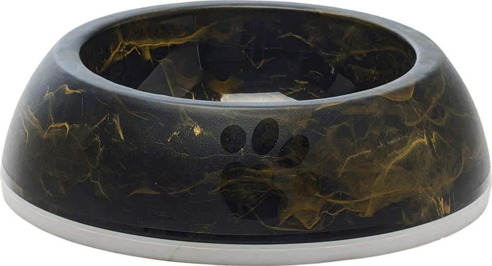 Savic Delice plastik skål marmorerat sort/guld 0,3 L