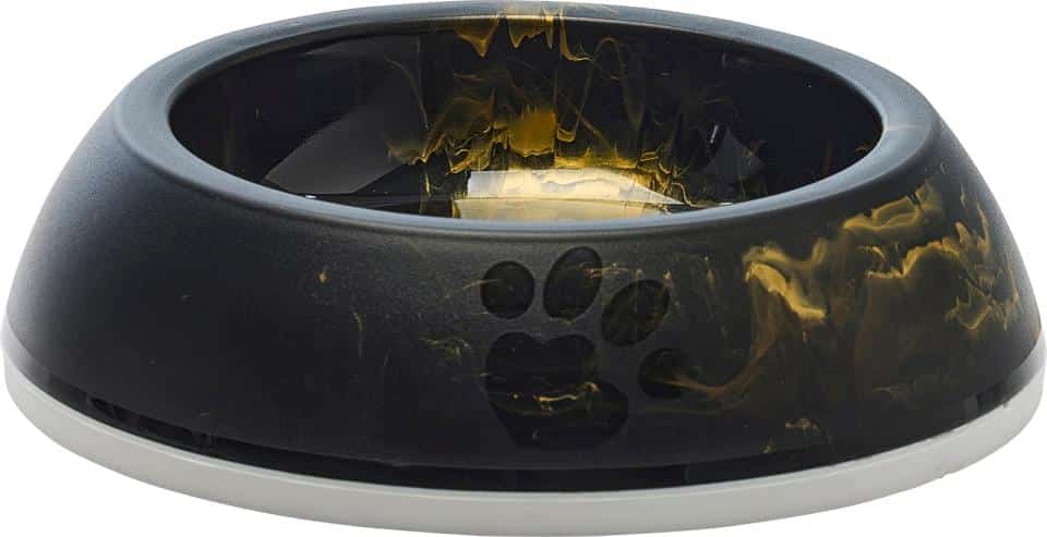 Savic Delice plastik skål marmorerat sort/guld 0,2 L