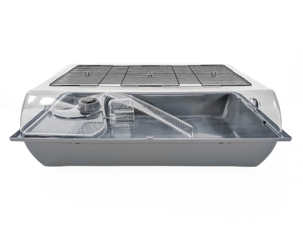 Big Alex gnaverbur grå med indhold 78x48x26,5cm