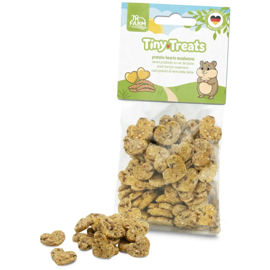 JR Farm Tiny Treats Protein Hjerter Melorme 100g