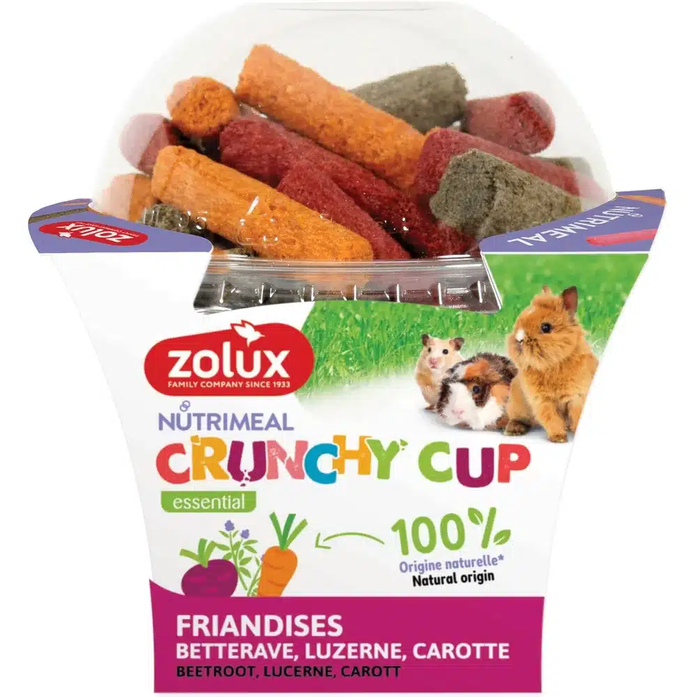 Zolux Crunchy Cup lucerne/gulerod/rødbede 180gr