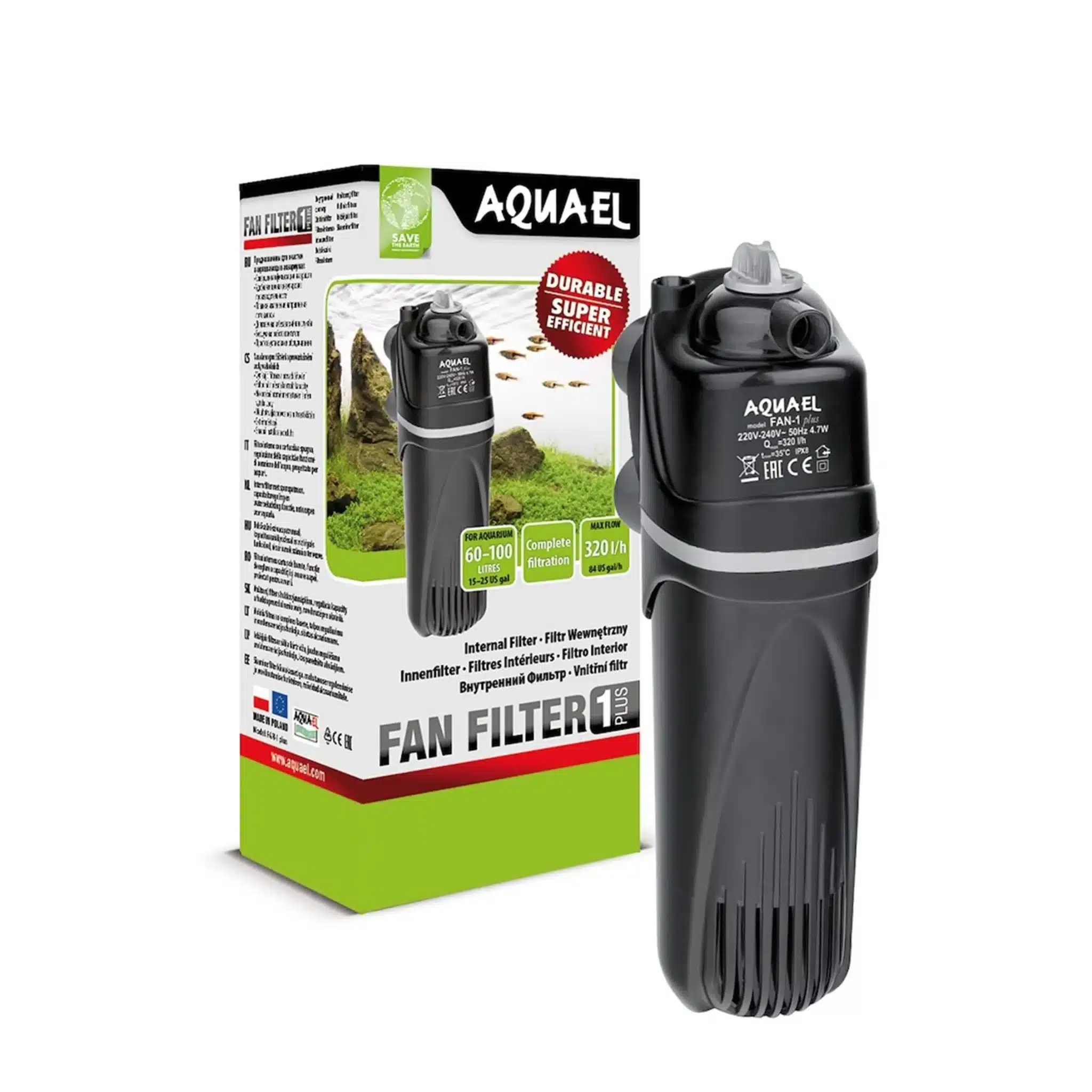 Aquael FILTER FAN 1 PLUS 320 l/h 4,7 watt.