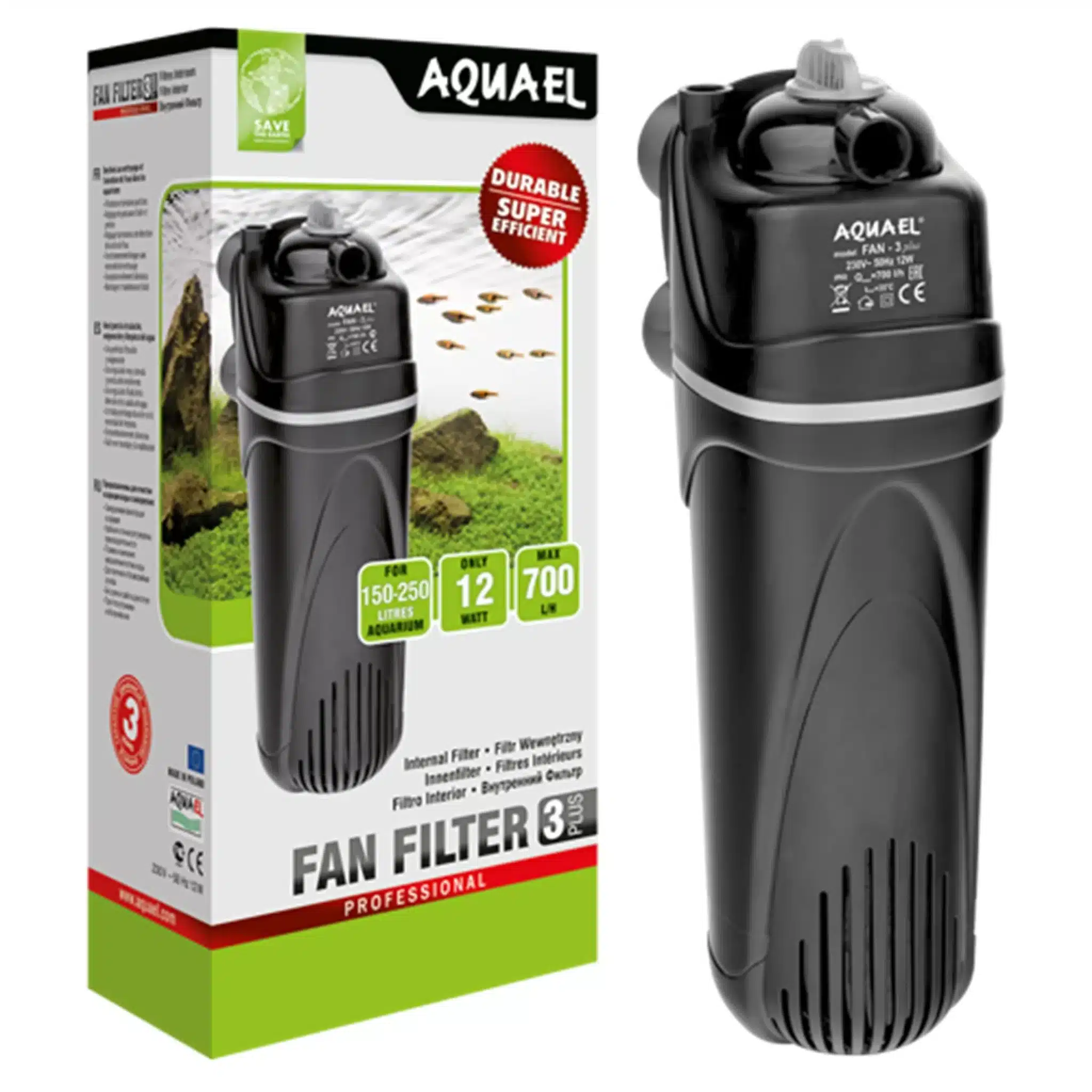 Aquael FILTER FAN 3 PLUS 700 l/h 12 watt.